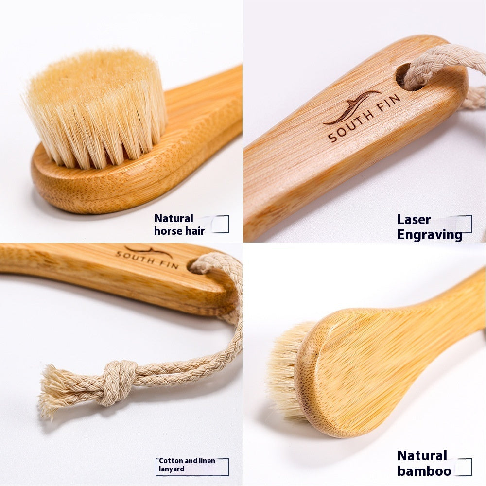 Horsehair Bamboo Facial Cleaning Massage Care Brush