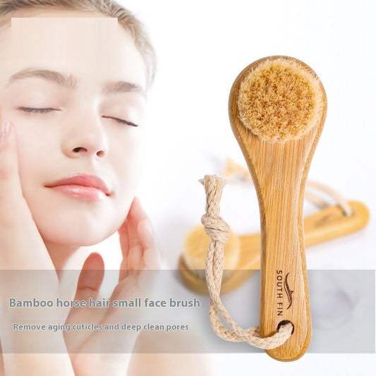 Horsehair Bamboo Facial Cleaning Massage Care Brush